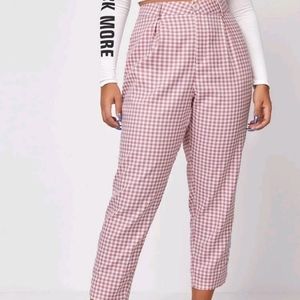 Pink gingham trousers